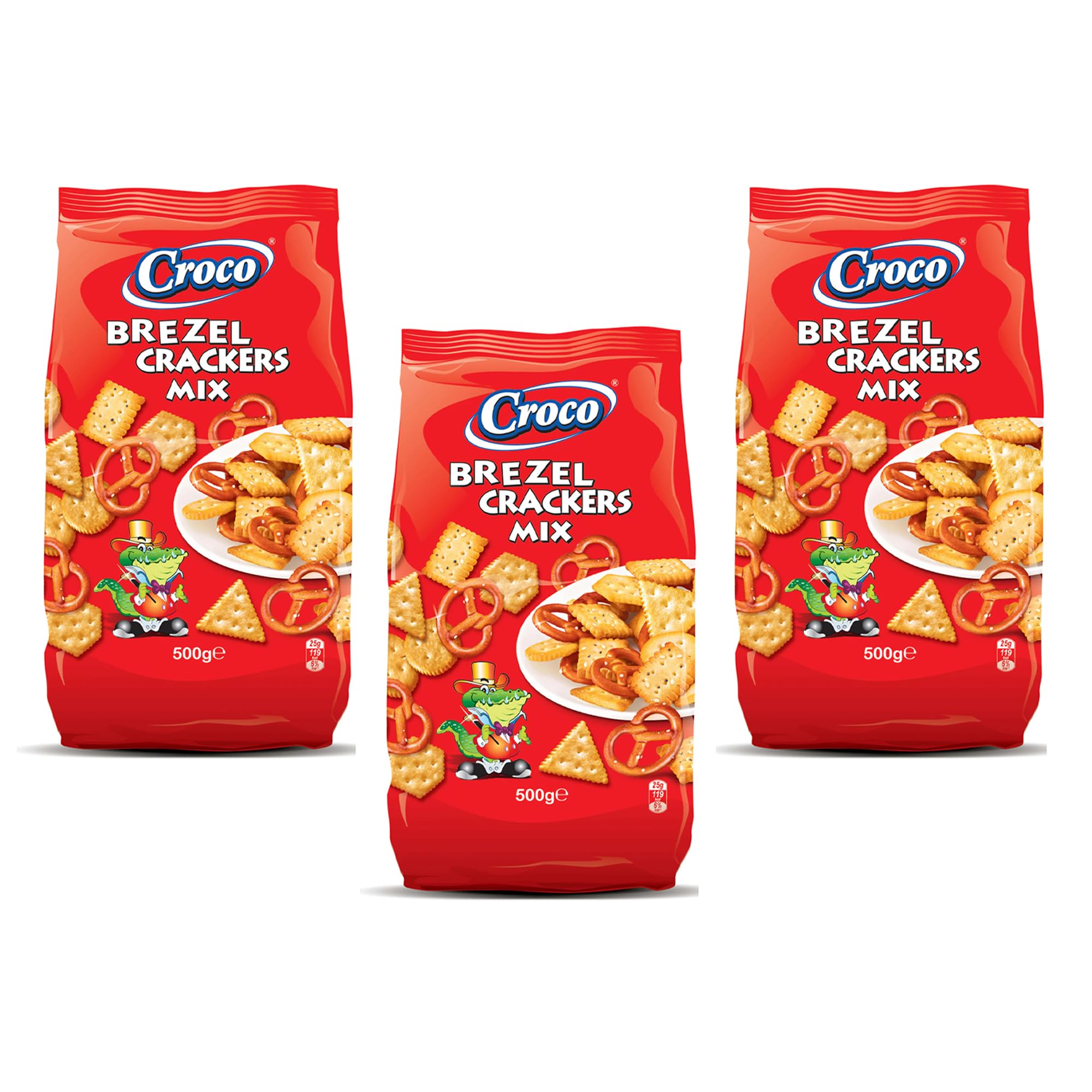 Croco Crackers (Brezel Crackers 500g, 3 Pack)