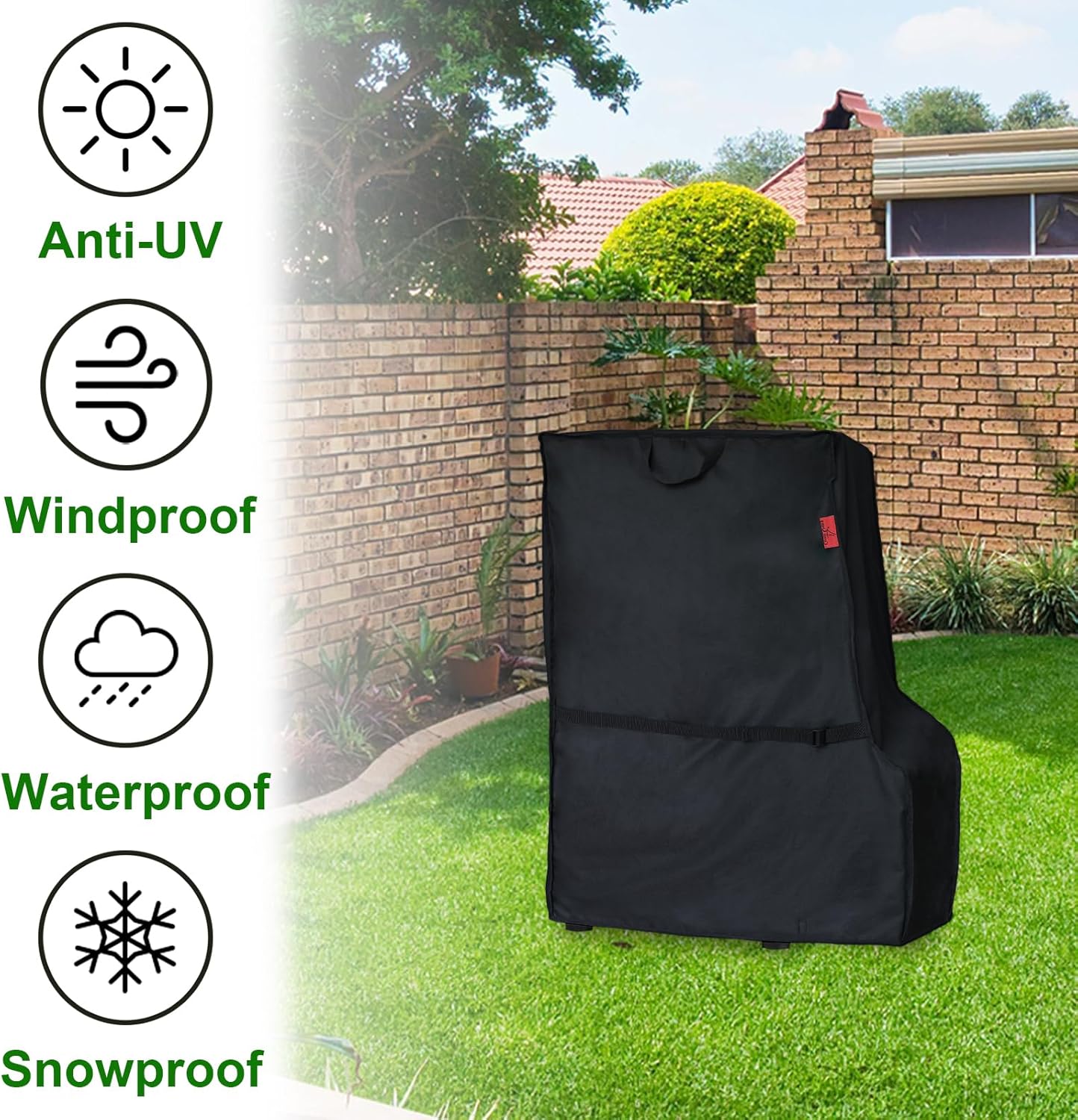 Smoker Cover Fits Bradley Smoker BS611 & BTDS76P 4-Rack Outdoor Natrual Draft Digital Vertical Smoker(Compared to Bradley 990025), Cover Geny Heavy Duty Waterproof Outdoor Cover (26"W x 20"D x 35"H)