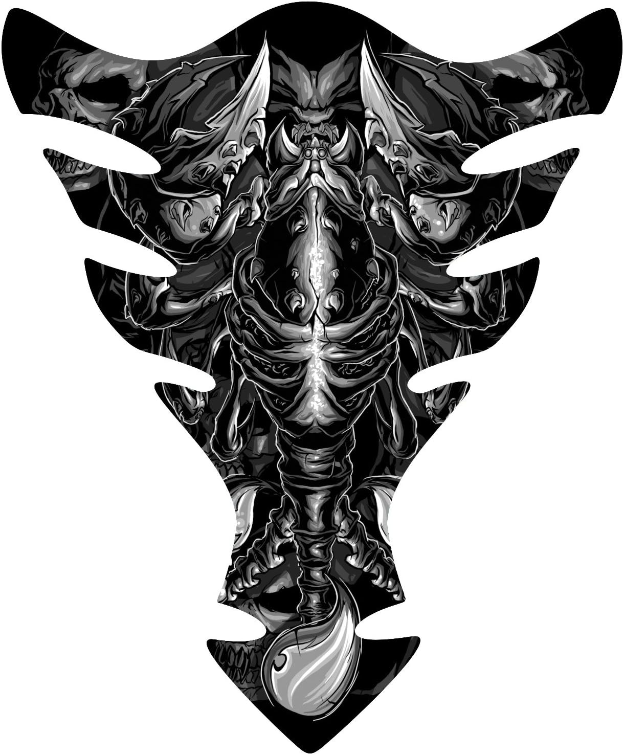 Gray Scorpion Skull Sportbike Motorcycle Gas Tank pad Protector Guard Sticker Decal