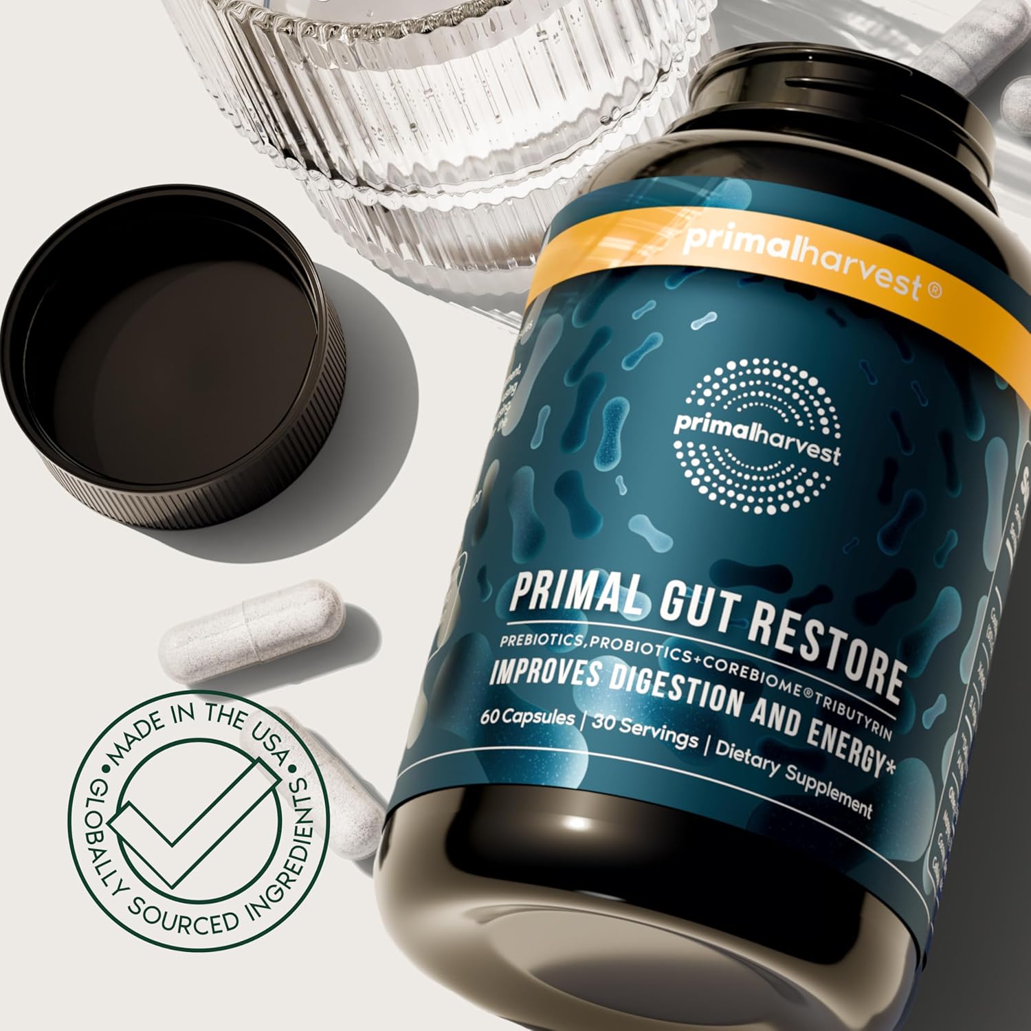 Primal Harvest Restore for Gut Health, Primal Gut Restore w/POSTbiotics, PREbiotics and PRObiotics for Women and Men, 60 CT - Digestion, Colon Cleanse, Immunity Support - Helps Leaky Gut Repair - Image 7