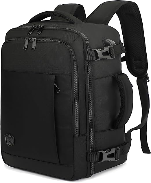 Zaino Ryanair 40x20x25 Zaino da Viaggio Aereo Bagaglio a Mano 20L Donna Uomo per PC Portatili 14 Pollici per Scuola e Lavoro Trekking nero