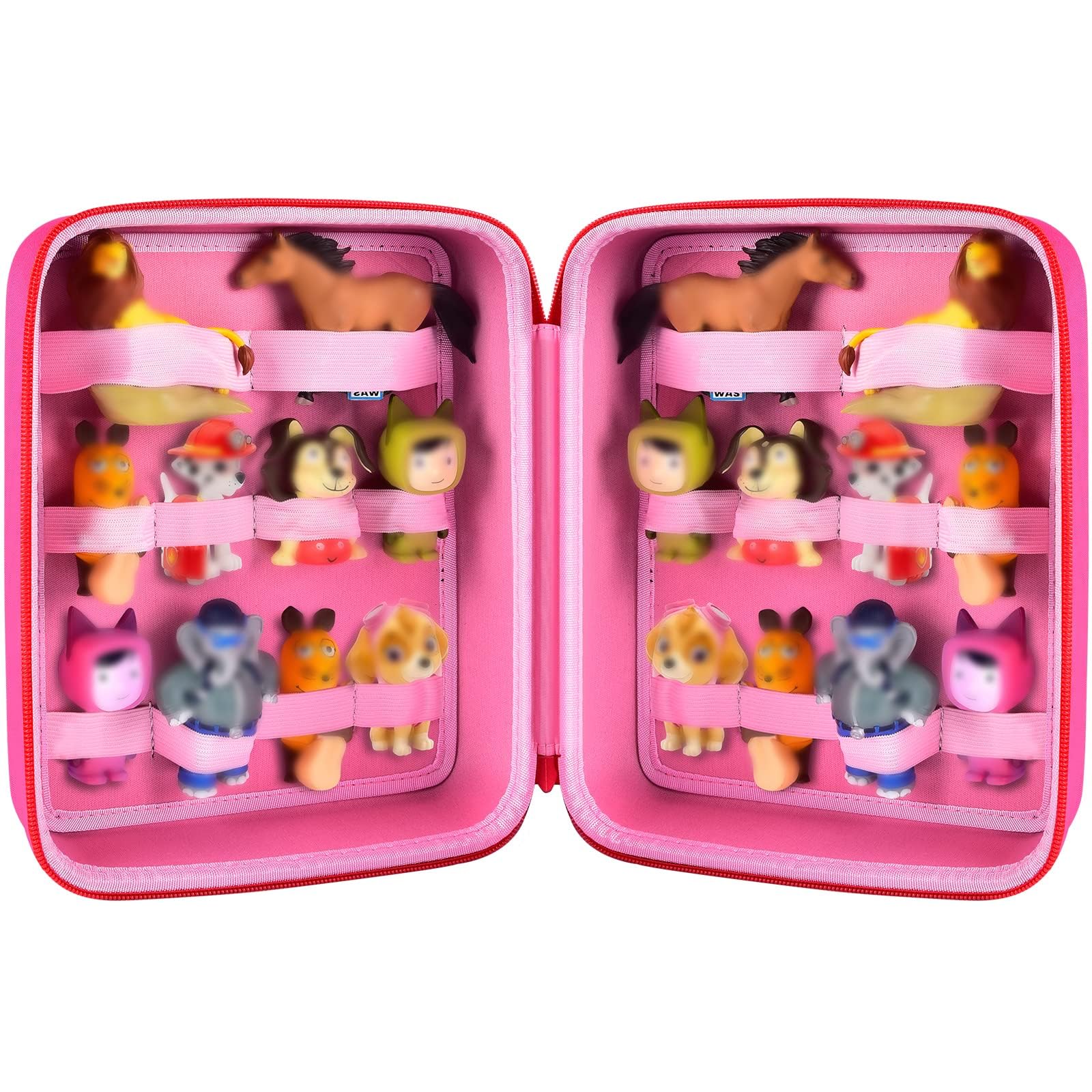 PAIYULE Case for Tonies Figures Audio Play Character, Figurine Storage Carrying Holder for TonieBox Characters for Kids, Toy Organizer Box-Bag Only, Red