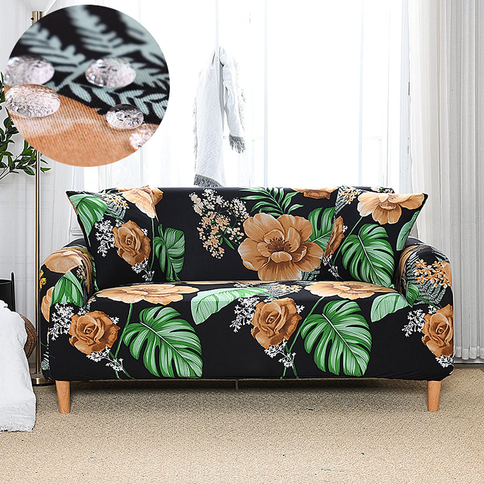 Housse canape dangle extensible 3 places avec accoudoirs salon