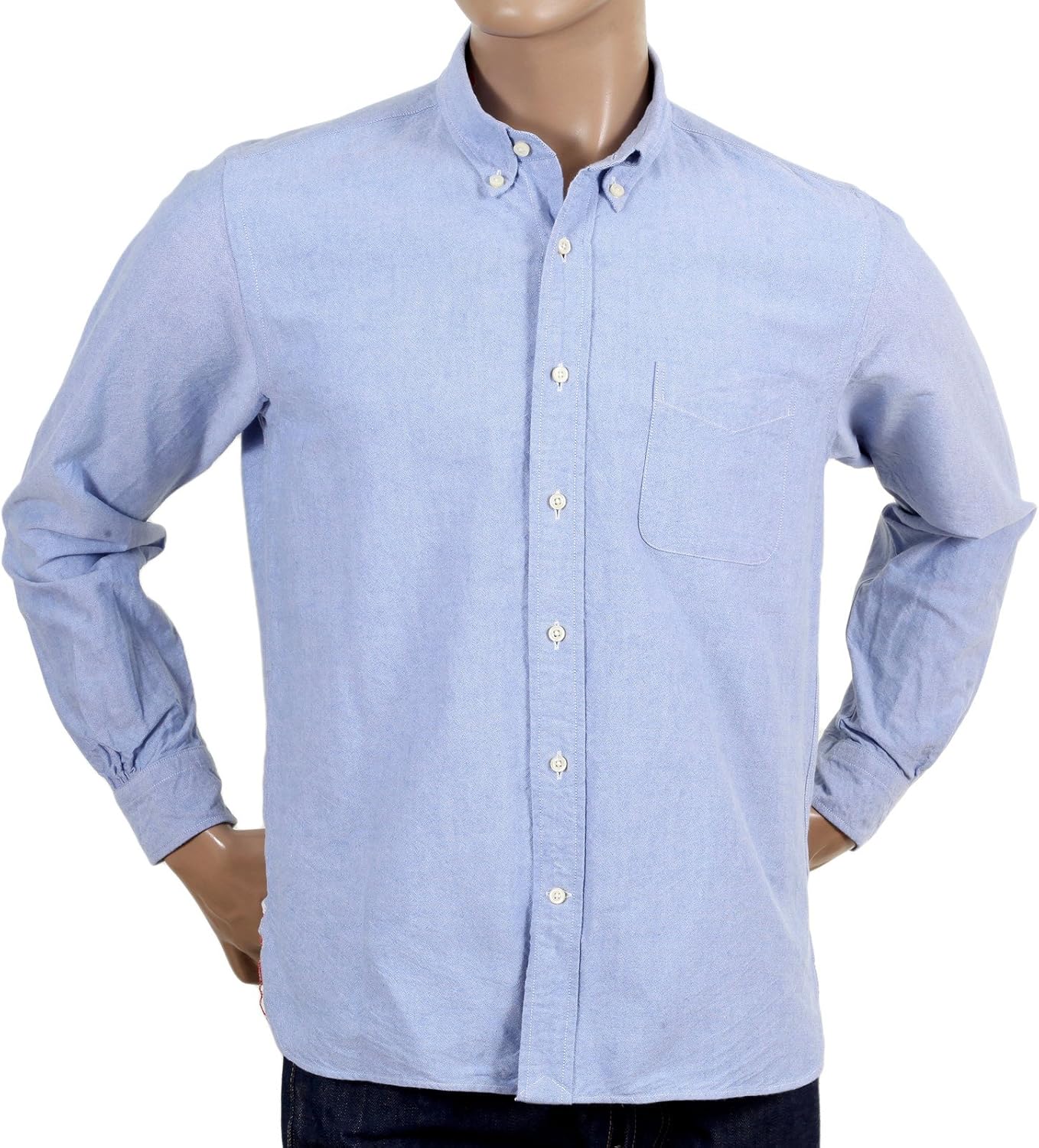 Regular Fit Oxford Shirt in Blue by Sugarcane CANE4472 at Amazon Men’s
