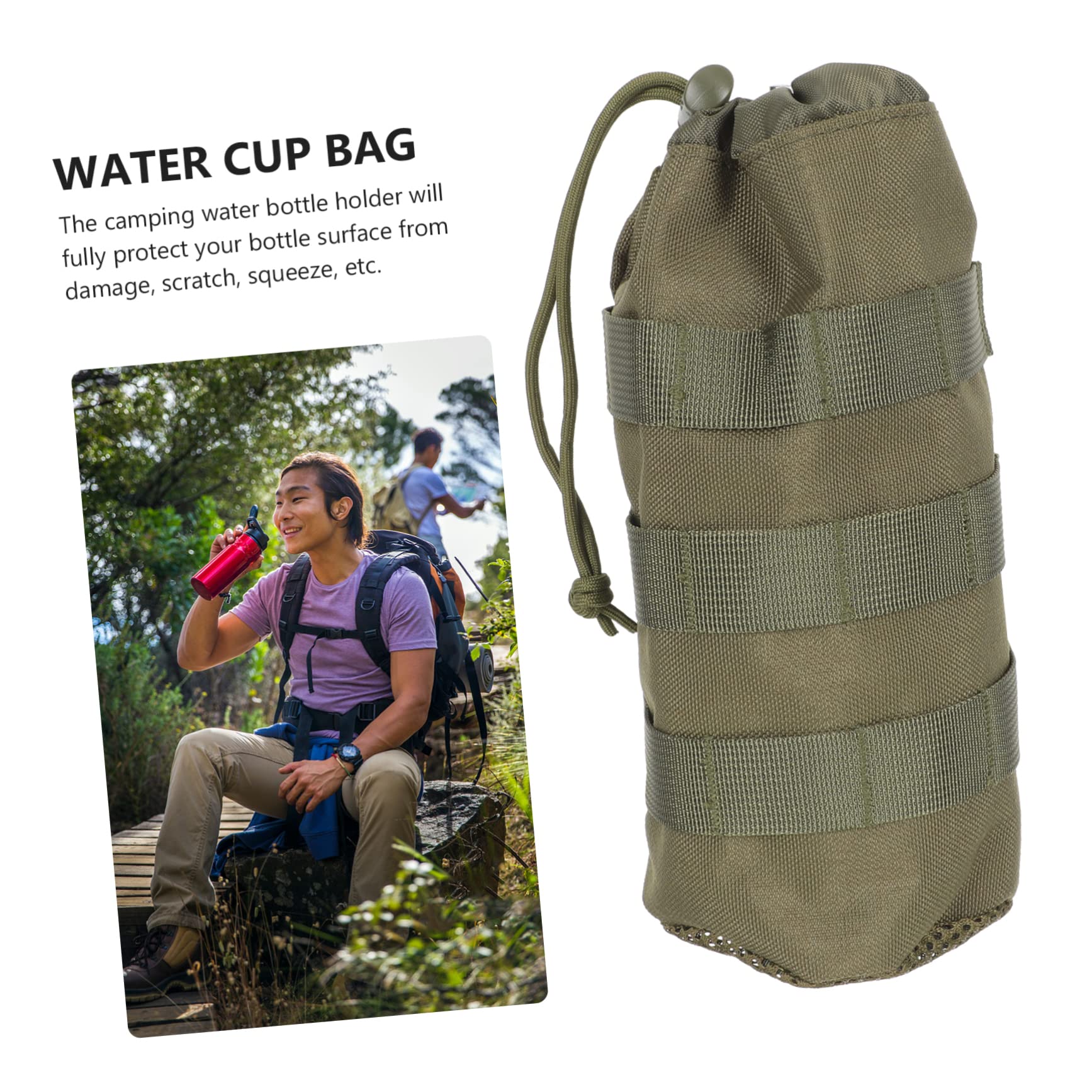 Sosoport 3stücke Wasserflaschenhalter Für Rucksack Und Tragbare Wasserflasche Tasche Für Outdoor Camping Und Anti-verschleiß Und rutschfest Militärgrün
