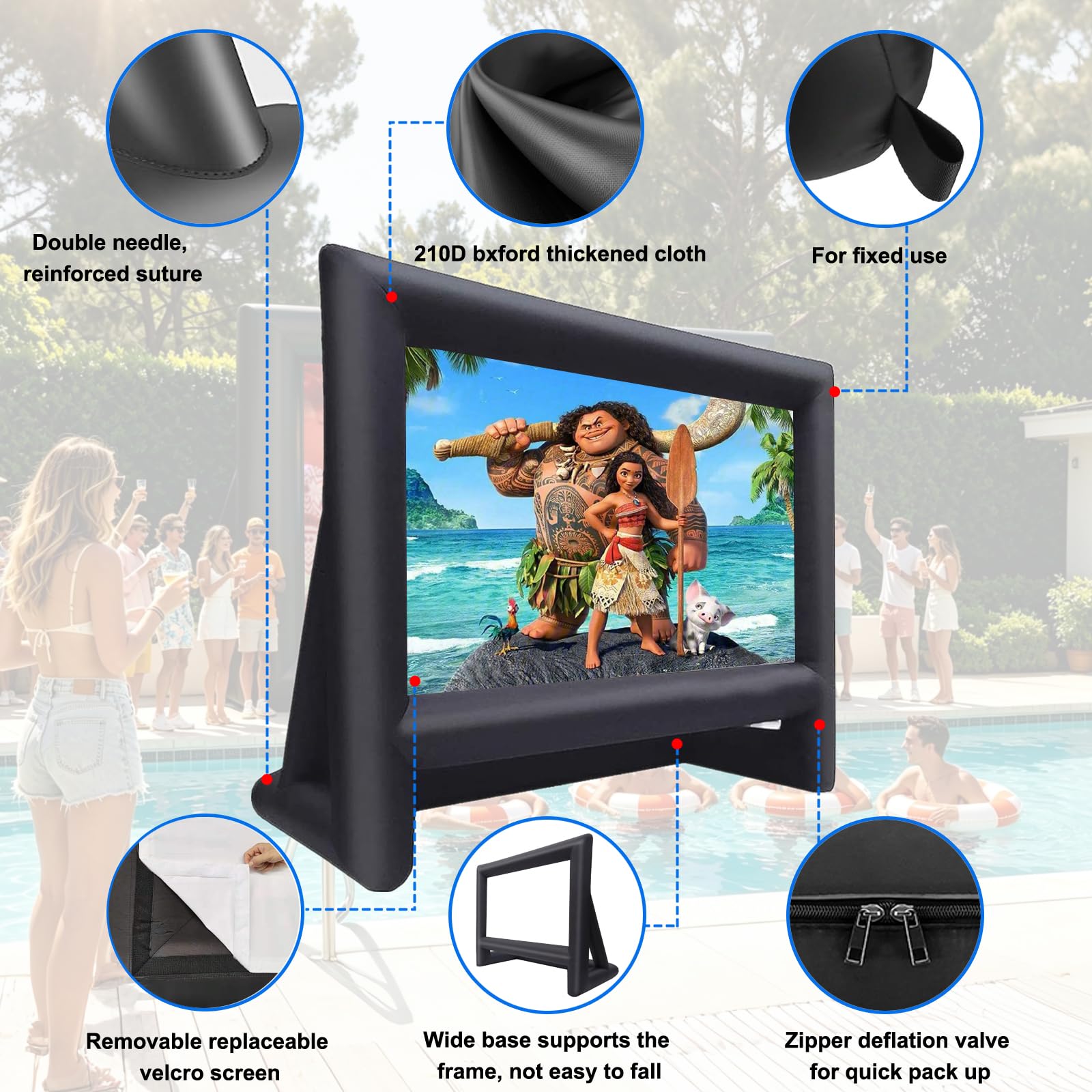 GYUEM 18ft Inflatable Projector Screen - Big Screen Movies! -4