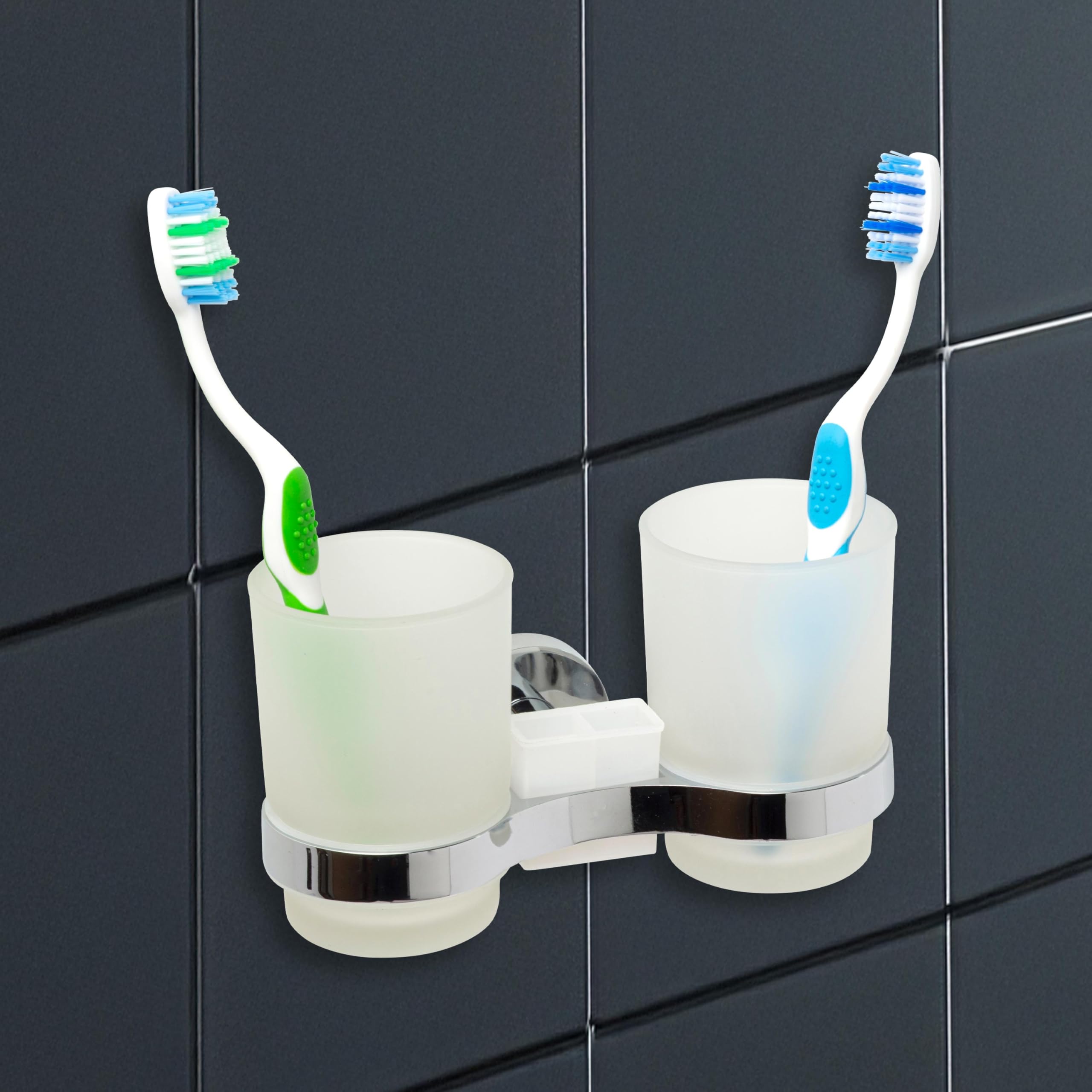 Portaspazzolino Da Parete Senza Fori - Con Adesivo Anti-marcatura, Multifunzione - Foto 14