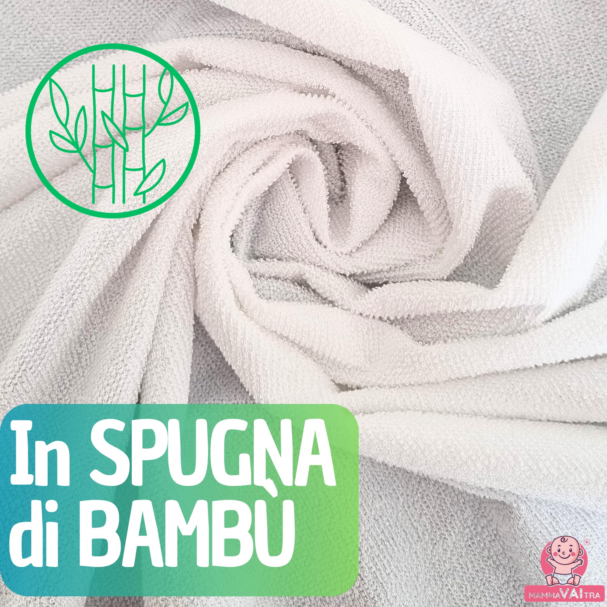 MammaVaiTra Traverse Impermeabili in Bambù - 50 x 70 cm (conf da 1 pz) - Made in Italy - Traversine Neonato Fasciatoio, Culla, Ovetto, Passeggino e Carrozzina