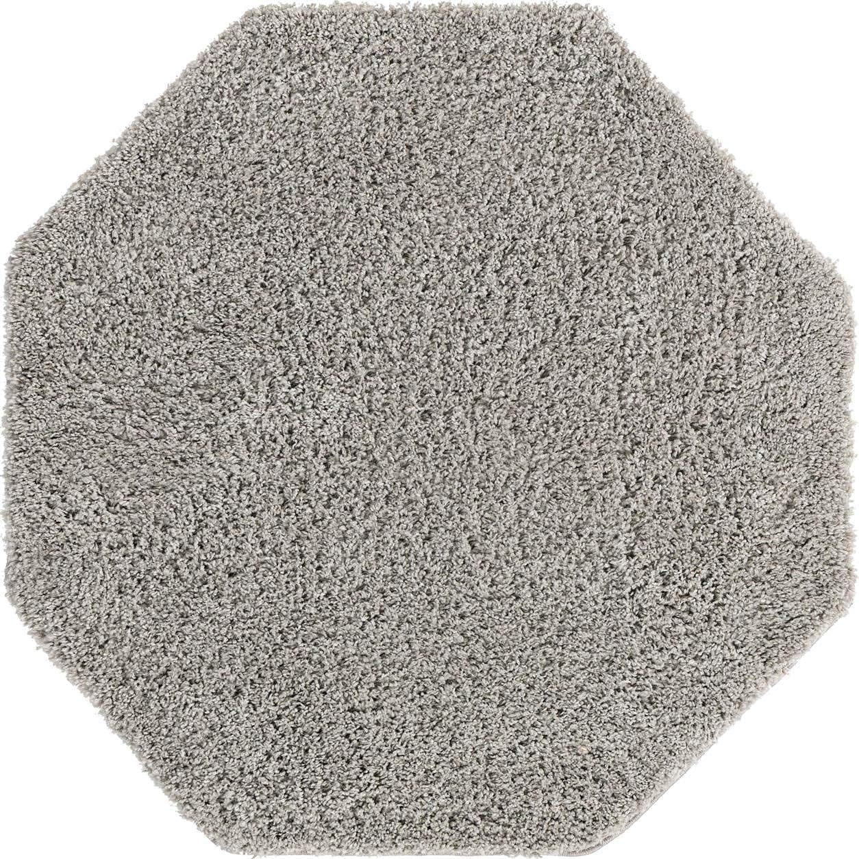 Everyday Shag Rug Light Gray 4 Ft Octagon Shag
