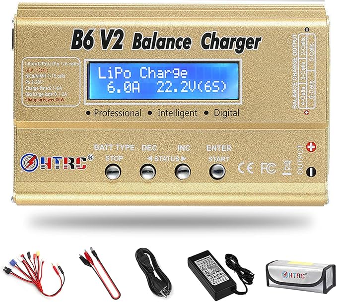 LiPo Battery Charger Fast Balance RC Car Charger Discharger for 1S6S LiPo/LiFe
