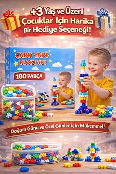 180 Par a  ark Yap  Bloklar  Seti, E itici STEM Zeka Oyunca , Yarat c   n a ve Motor Beceri Geli imi