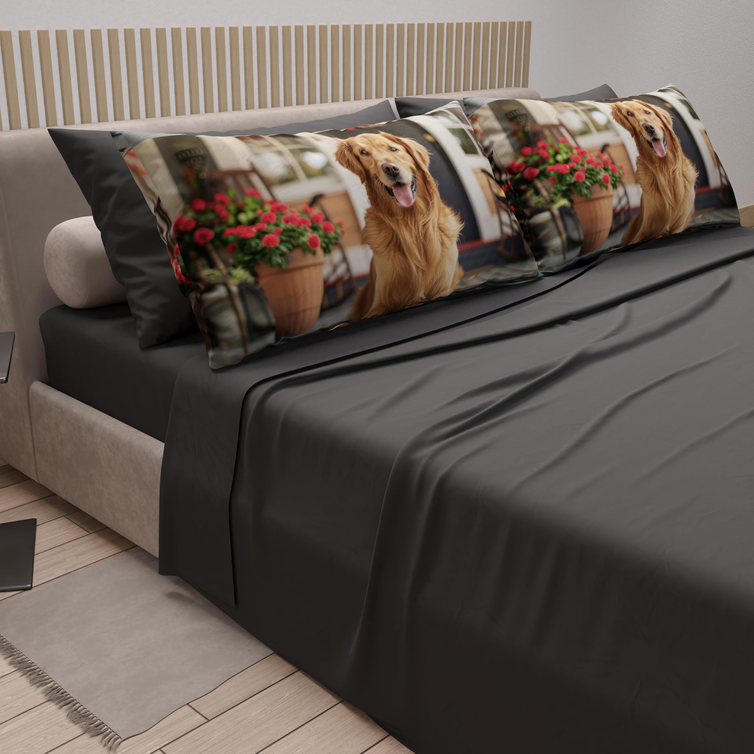 PETTI Artigiani Italiani, Animal Bed Linen with Dogs in Cotton with Pillowcases in Digital Print, Pizza and Half Sheets - Image 2