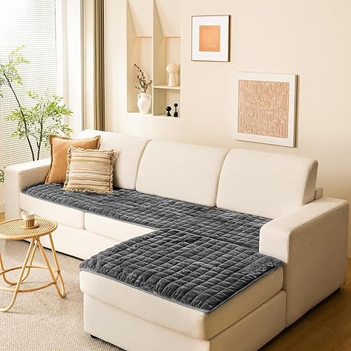 Allisandro Manta impermeable para perro, gruesa y antideslizante, funda para sofá, cama, muebles y perros pequeños, medianos y grandes, gris, 31.4 x