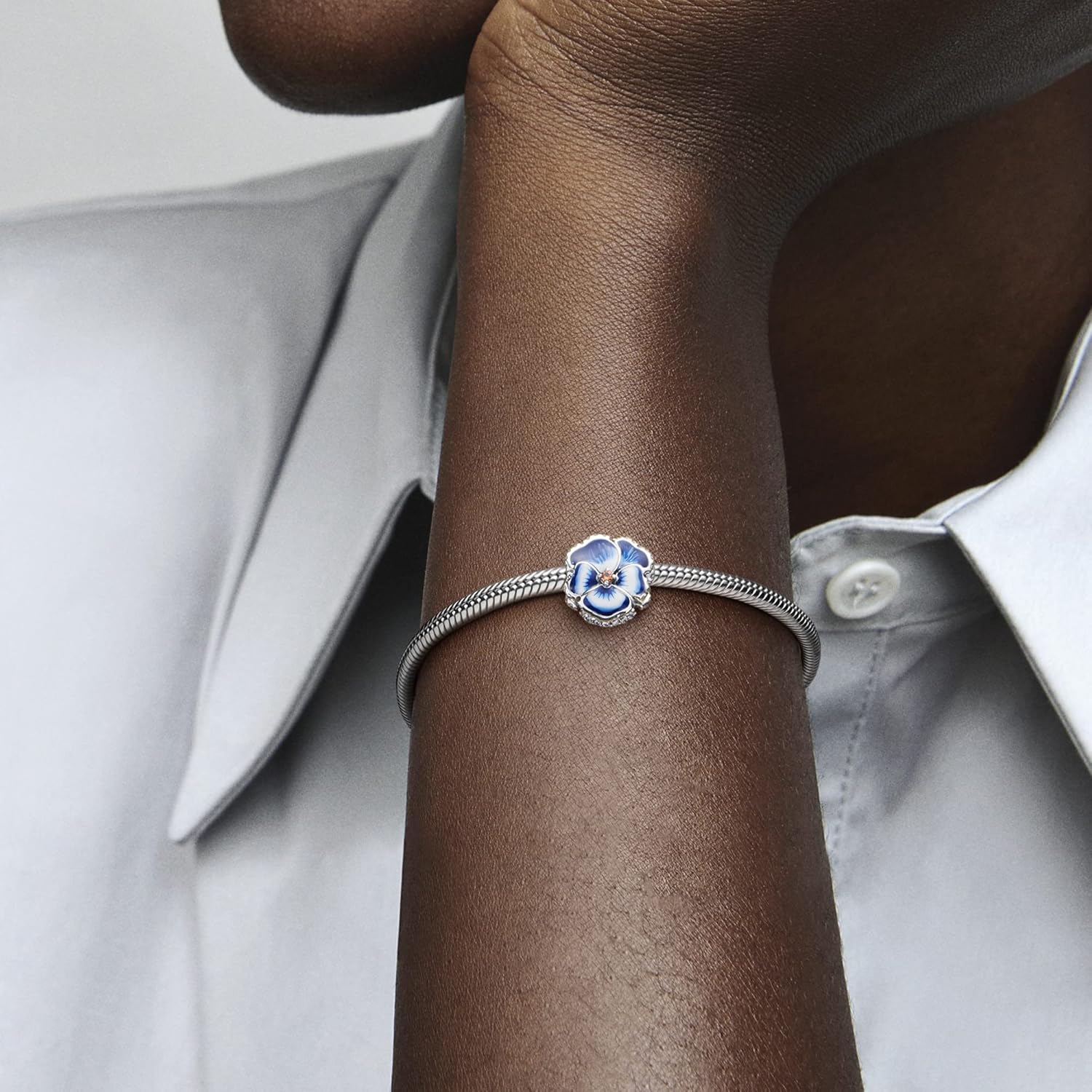 PANDORA Pansy Sterling Silver Charm