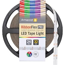 Armacost Lighting RibbonFlex Pro 24V COB LED Strip Light Tape RGB+W, 300 Lumens/Ft, 10M 177730N