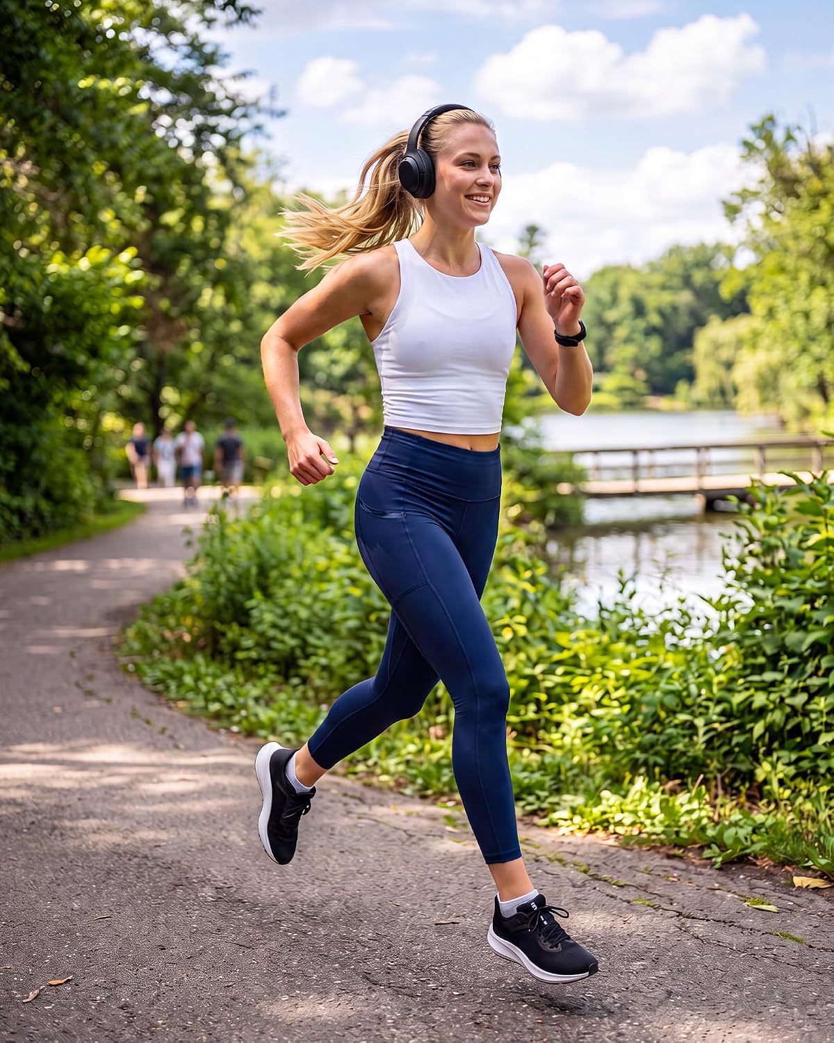 TNNZEET High Waisted Leggings for Women - No See Through Tummy Control Cycling Workout Yoga Pants with Pockets Reg & Plus image 2