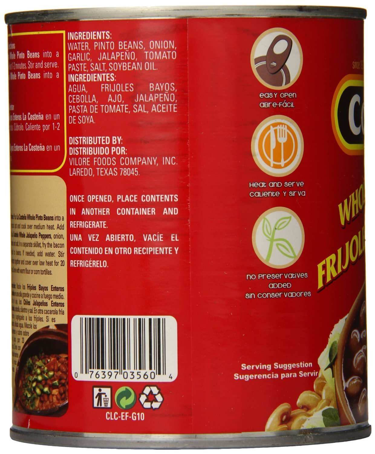 La Costena Bean Pinto Whole