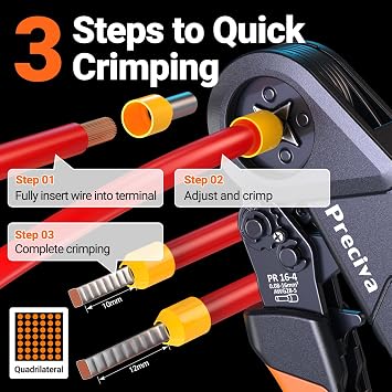 Crimping Pliers Set Preciva Wire End Ferrules Pliers 0.08-16mm² Crimping Pliers 1650 Pieces Crimping Pliers Wire End Ferrules Set with Label Tapes for DIY and Home Use