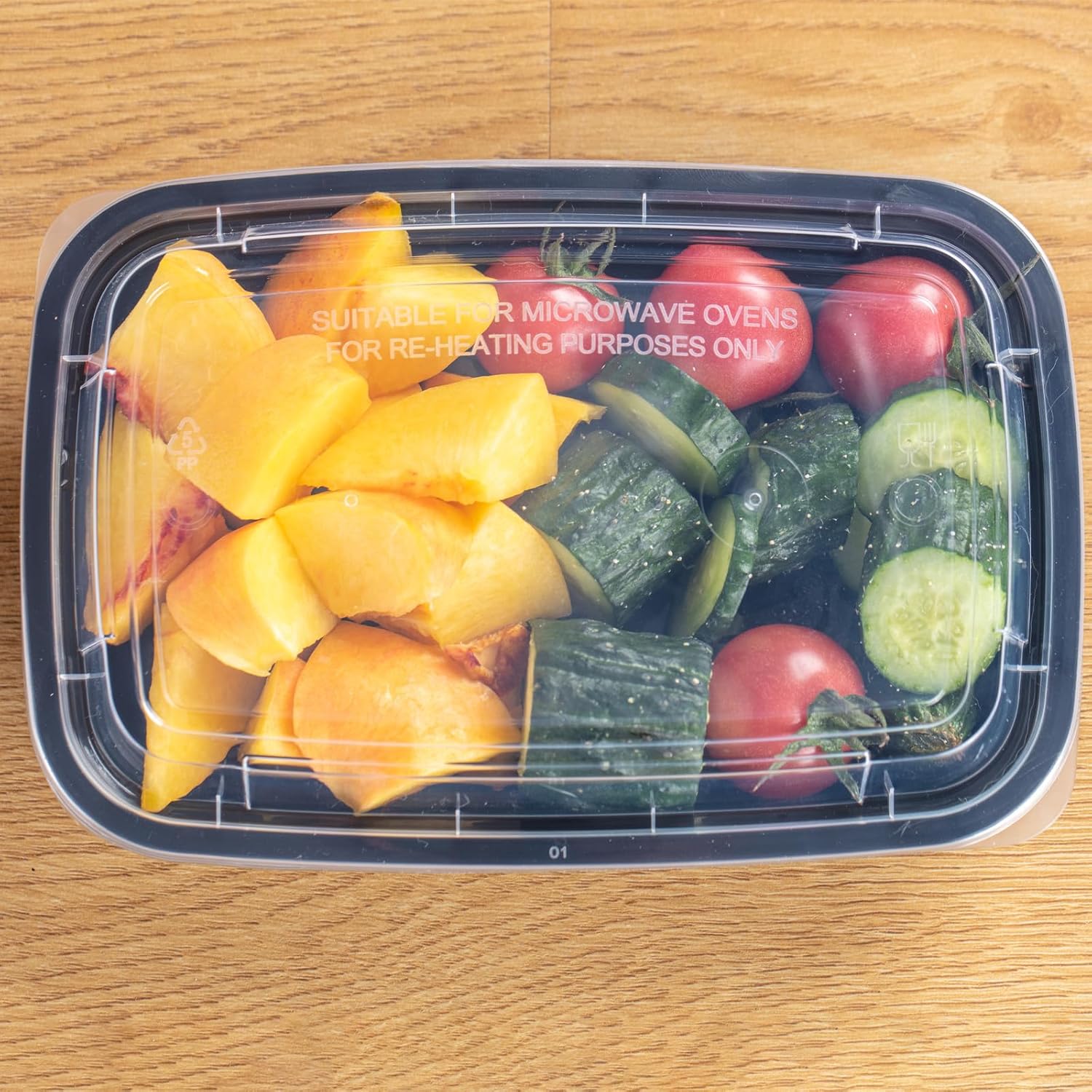 Condition photo showing New/Like New for 28 oz meal prep containers bulk 50-pack - leak-resistant, reusable with lids, microwave/freezer/dishwasher safe - commercial food storage #668