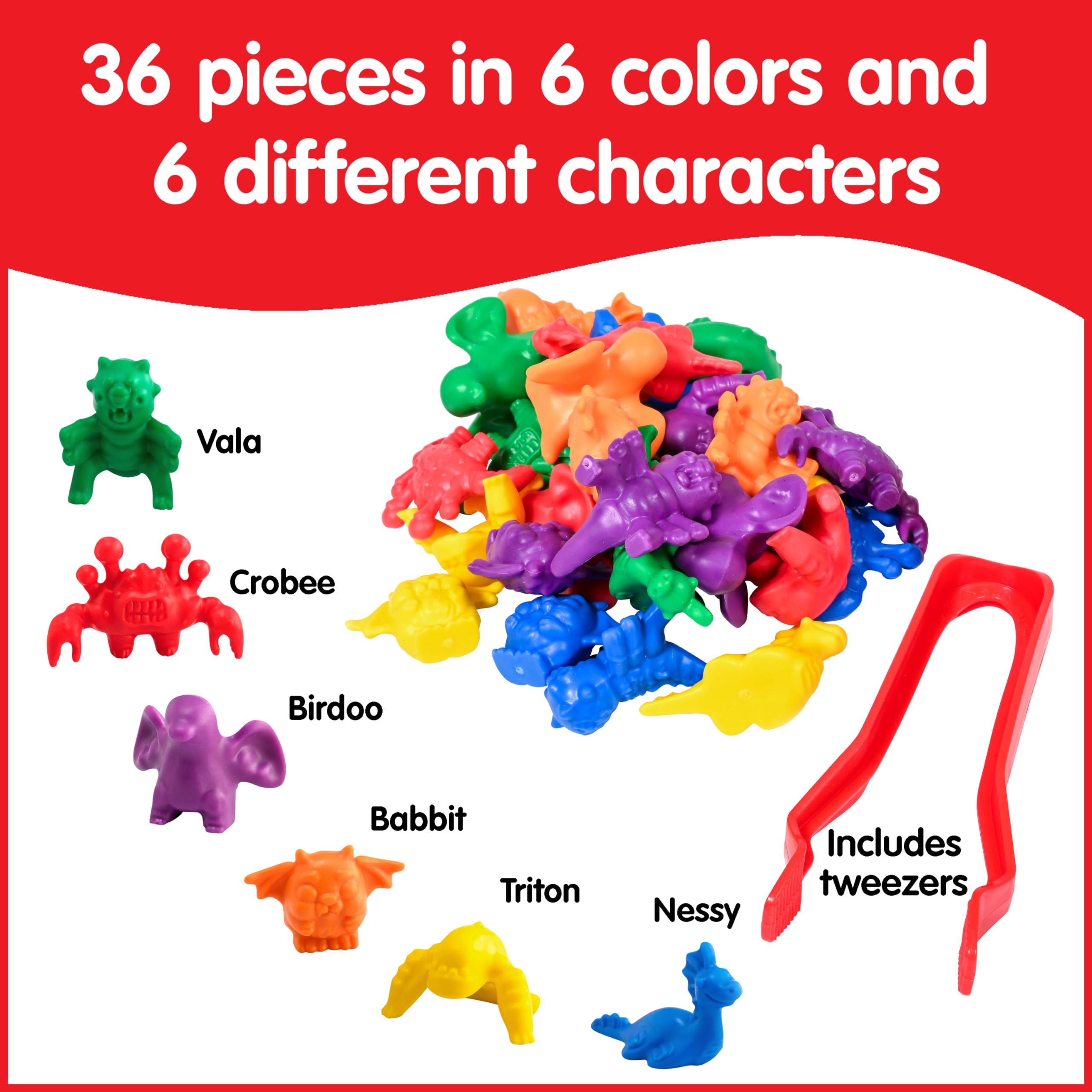 edxeducation Monster Counters Set of 36 Early Math Manipulatives Learn ...