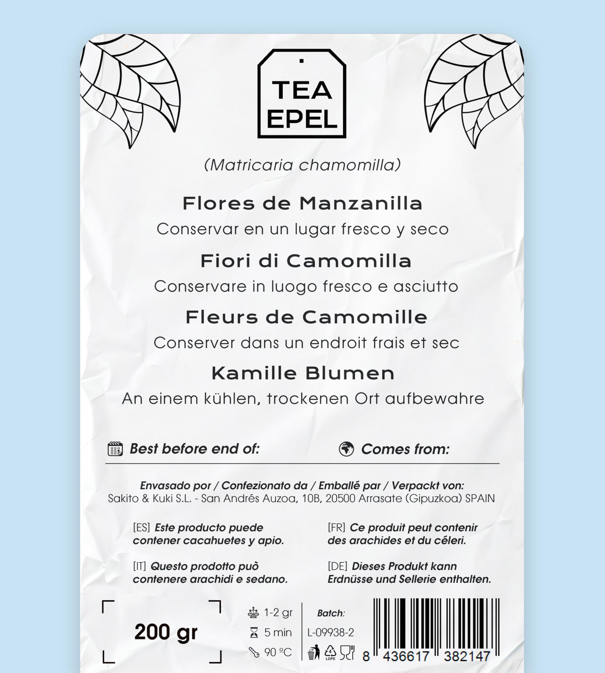 Manzanilla 200 g Flores Naturales para Infusión, Digestiva y Relajante