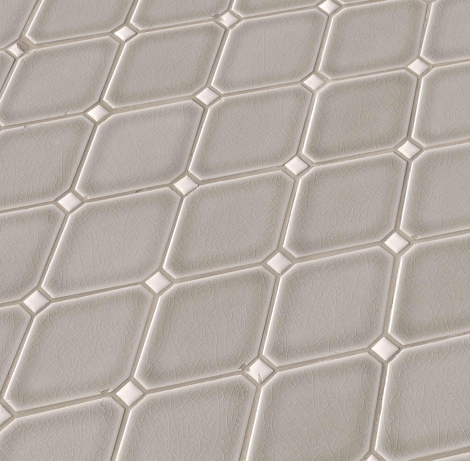 MSI Diamond 12 in. x 12 in. Dove Gray Glazed Ceramic Mosaic Tile – Mesh-Mounted for Kitchen Backsplash, Bathroom, Accent & Shower Walls