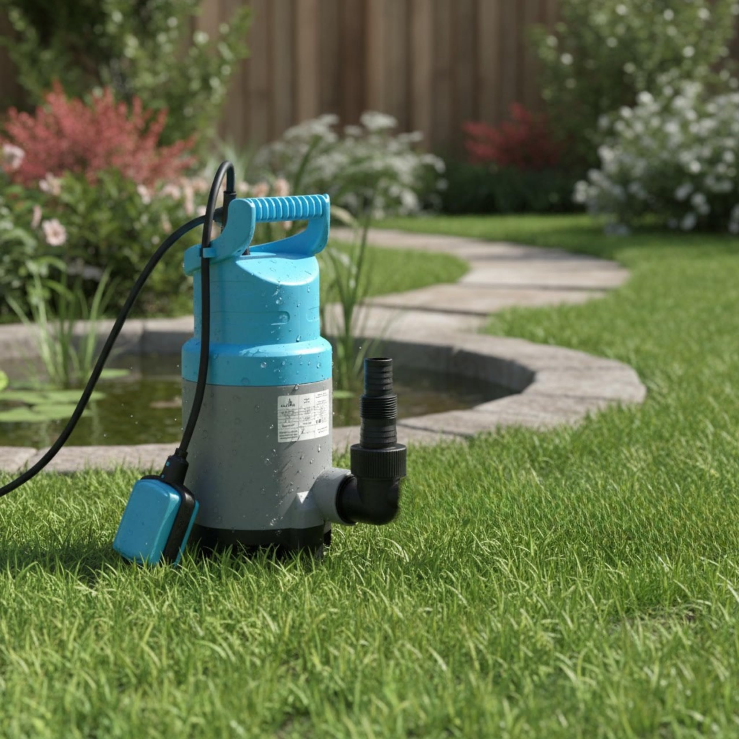 Pompa Sommersa FLX 400 (400 W, 8100 l/h, prevalenza max. 5 m) - Pompa Sommergibile per Acque Chiare e Sporche con Galleggiante - Ideale per Liquami, Fognature, Cantina, Giardino, Casa e Acqua Piovana