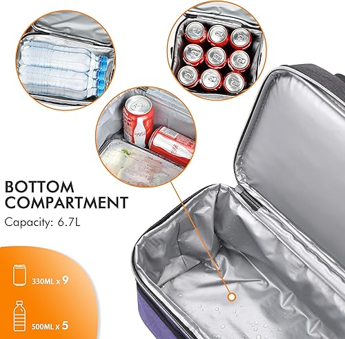 Miniatura 5 de Tirrinia Lonchera térmica, a prueba de fugas, lonchera Bento para mujeres, hombres, adultos, bolsa refrigerante de trabajo y oficina, 10.2 x 7.5 x 9