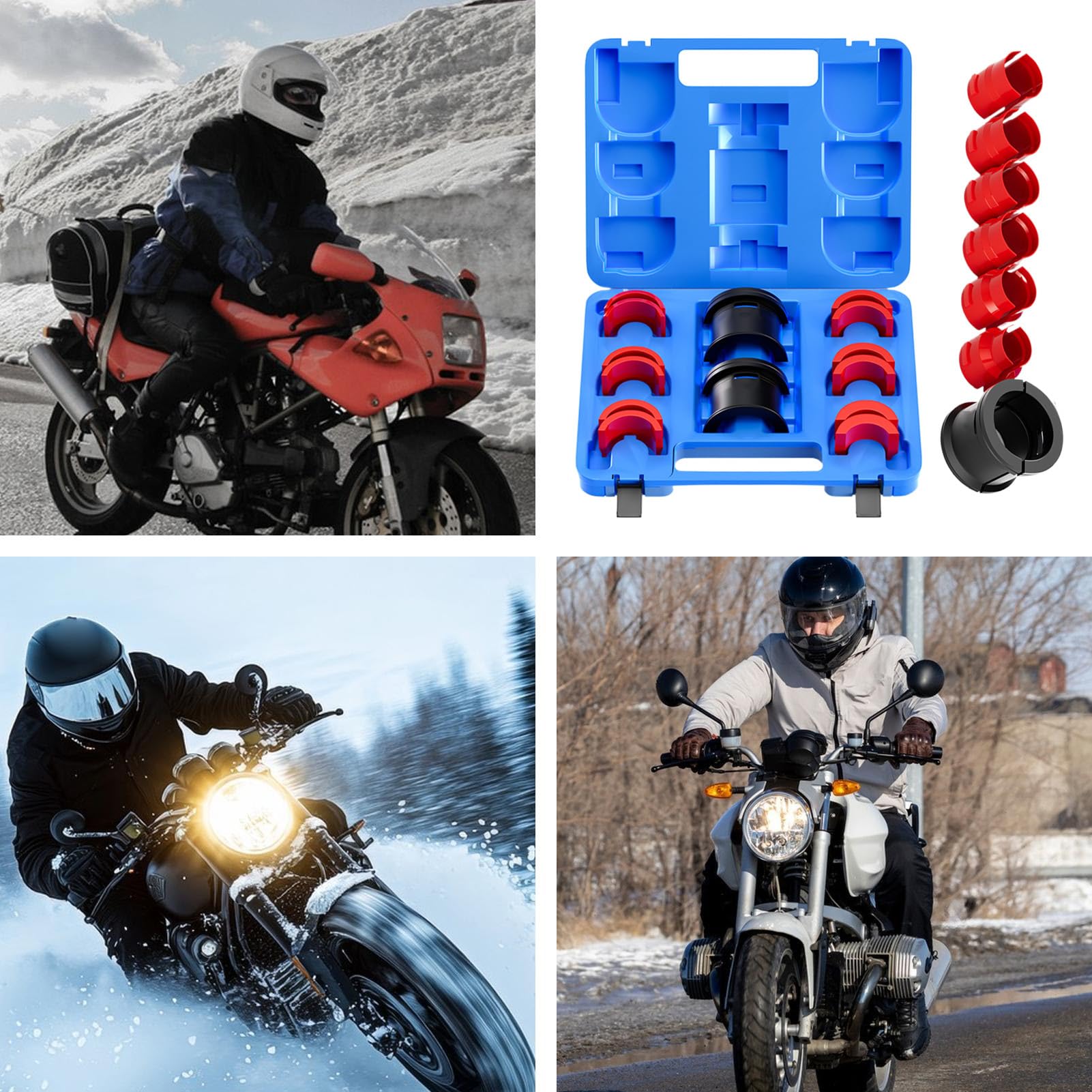 Kit de Herramientas para Retenes de Horquilla,Juego de Herramientas para Motocicleta,Equipo de Montaje de Sellos de para Talleres y Uso Doméstico | Para Garaje Moto Exterior y Hogar