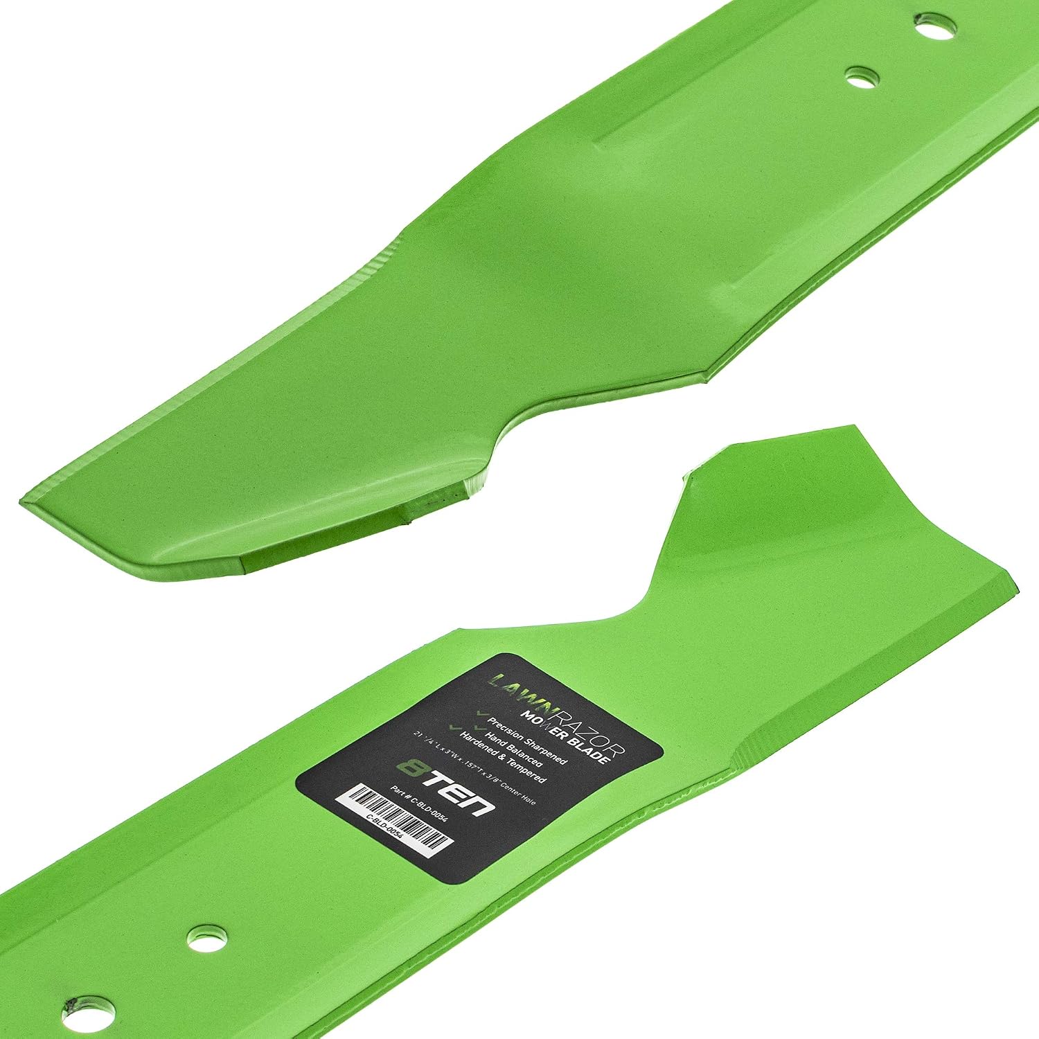 8TEN LawnRAZOR Blade Set for MTD White 42 inch Deck 742-0508 942-0508A 942-0499 942-0499A (Notched High Lift) 2 Pack
