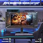 Célibataire LCD Computer Monitor Free-Standing Desk Stand Mount Riser pour 13 d'une valeur de 32 écran de pouce avec pivotant, réglable en hauteur, rotation, Vesa Base Stand tient un (1) Écran jusqu'à 77Lbs(HT05B-001))