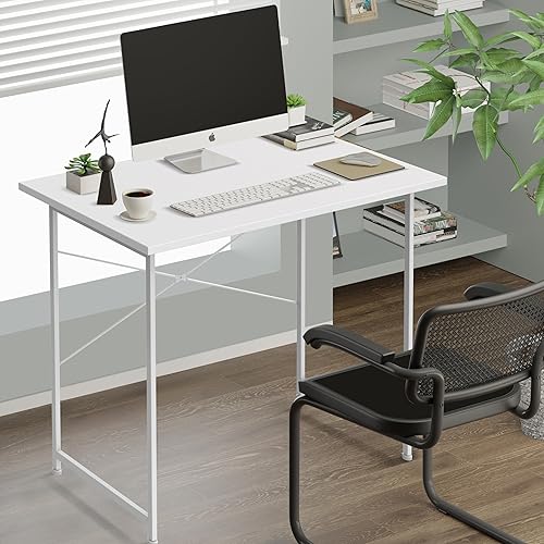 Miniatura 4 de HealSmart Escritorio de pie para oficina en casa de 32 pulgadas, cómodo con gancho para auriculares, mesa de estudio de escritura para el trabajo,