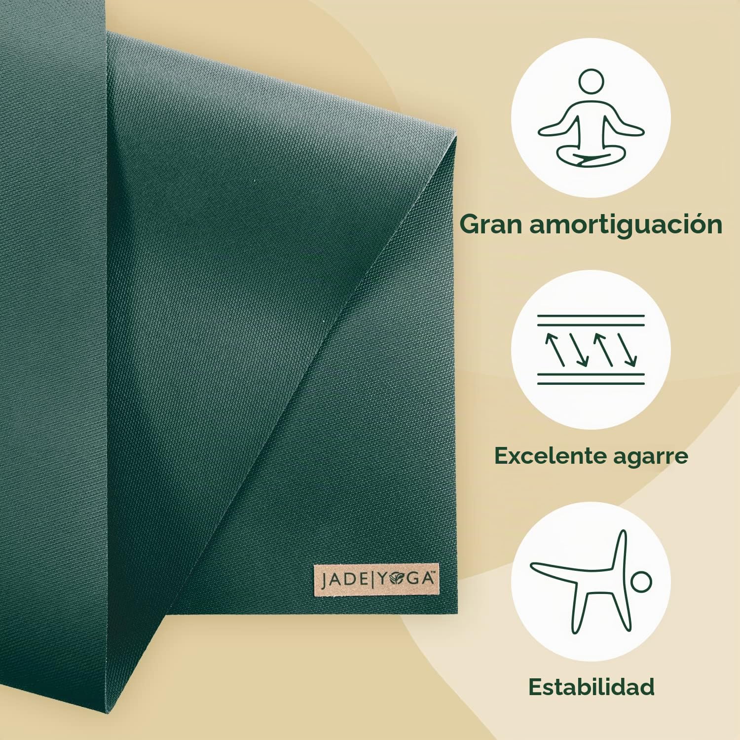 JADE YOGA Harmony - Tapete de yoga diseñado para proporcionar un agarre seguro para ayudar a mantener tu postura