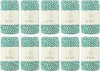 Vista 14 de Sensy - Cordón de algodón a rayas para panaderos de alta calidad para manualidades y envoltura de regalos (rojo y blanco)