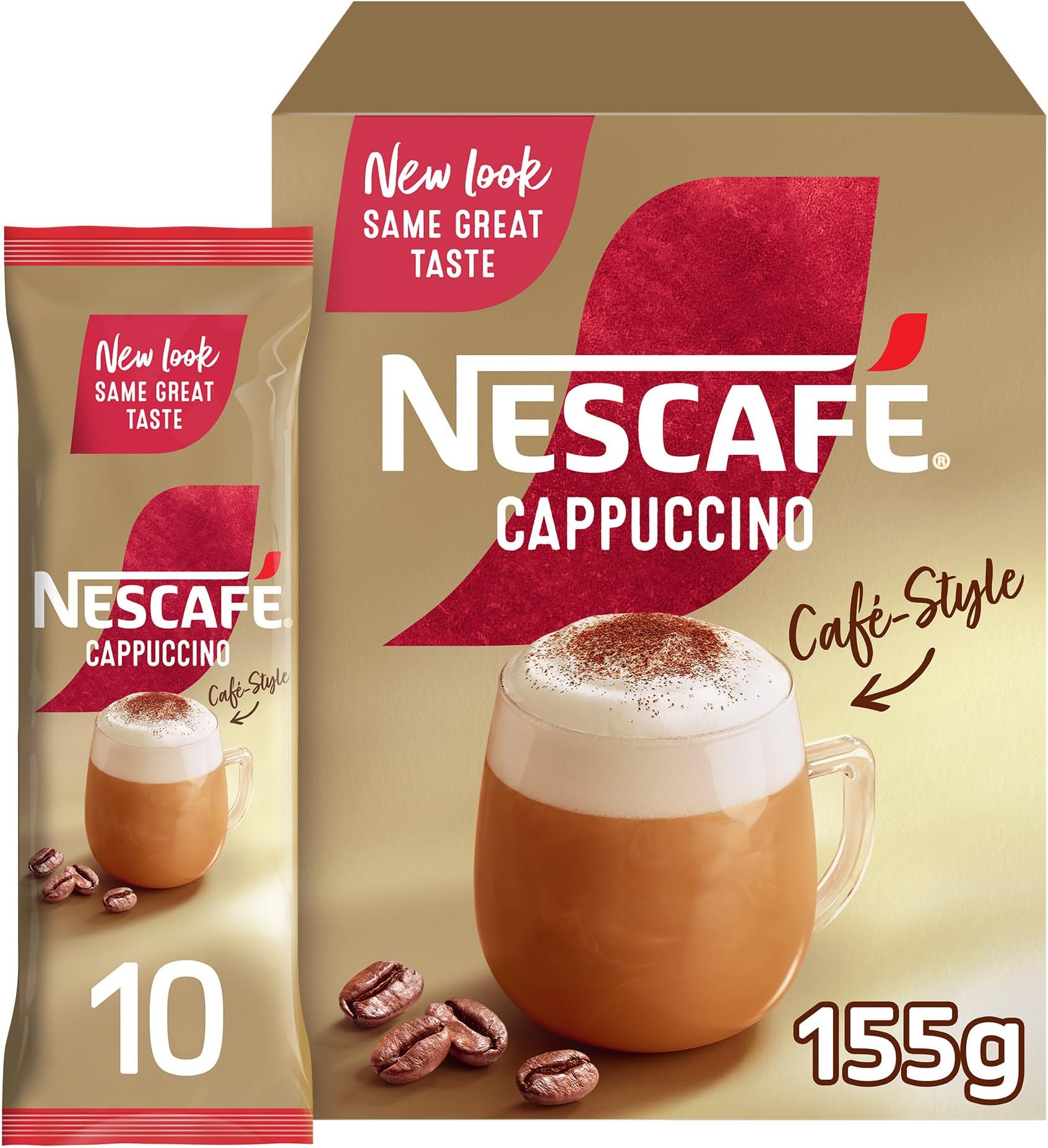 Café Style Cappuccino Sweet Frothy Instant Coffee Mix Pack (15.5g x 10 Sachets)