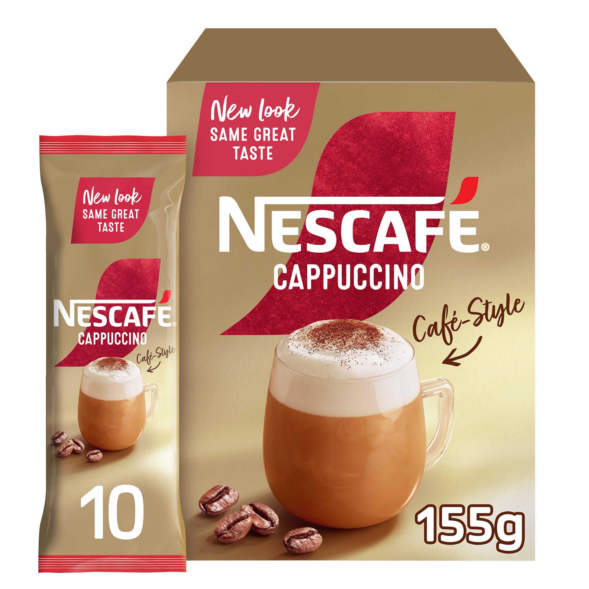 NescafeCafé Style Cappuccino Sweet Frothy Instant Coffee Mix Pack (15.5g x 10 Sachets)