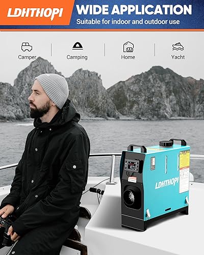 Miniatura 5 de LDHTHOPI Calentador diésel de 12 V y 8 KW, calentador de aire diésel todo en uno, calentador diésel portátil con monitor LCD y control remoto,