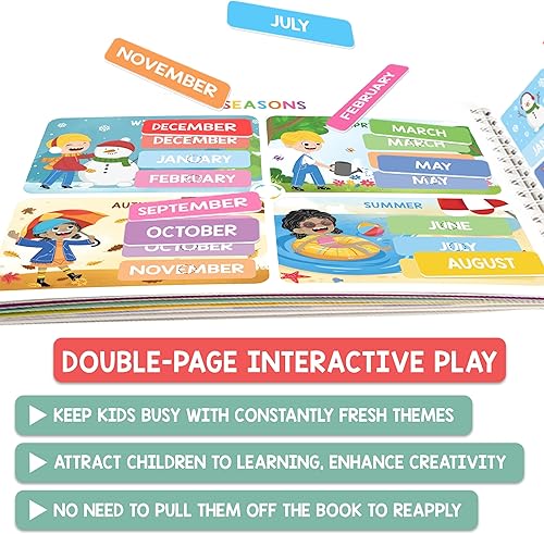 Miniatura 6 de Libro interactivo portátil para niños de 3 años, material educativo preescolar Montessori, actividades de aprendizaje, libro de jardín de infantes,