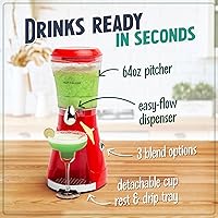 Vista 3 de Nostalgia Margarita Machine - Licuadora para batidos, margaritas, daiquiris y granizados, color rojo, 64 onzas