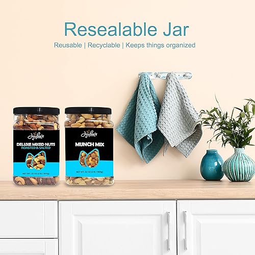 Miniatura 4 de Jaybee's Nueces mixtas sin sal | 32 onzas | Mezcla de nueces gourmet tostadas de lujo con anacardos, almendras, nueces, avellanas, nueces de Brasil