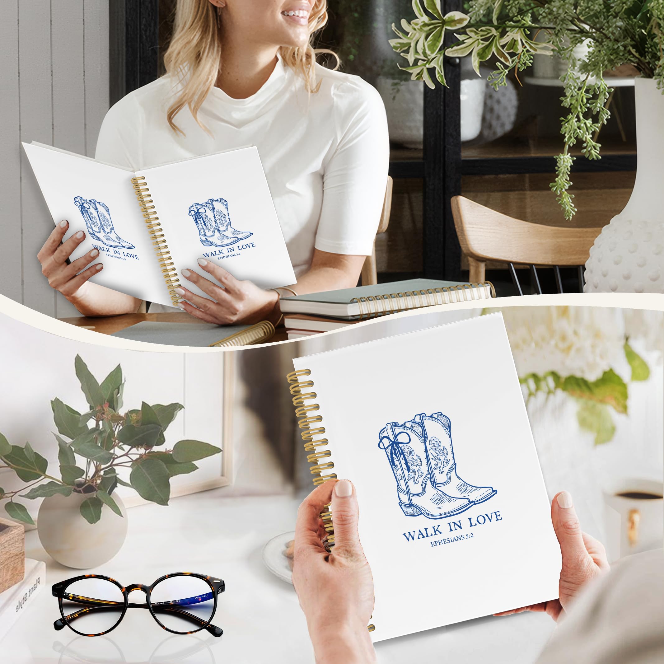 Diario cristiano occidentale a spirale, quaderni biblici cowgirl occidentali per prendere appunti, regali per donne, preghiera cristiana bibbia diario copertina rigida diario a spirale 14,9 x