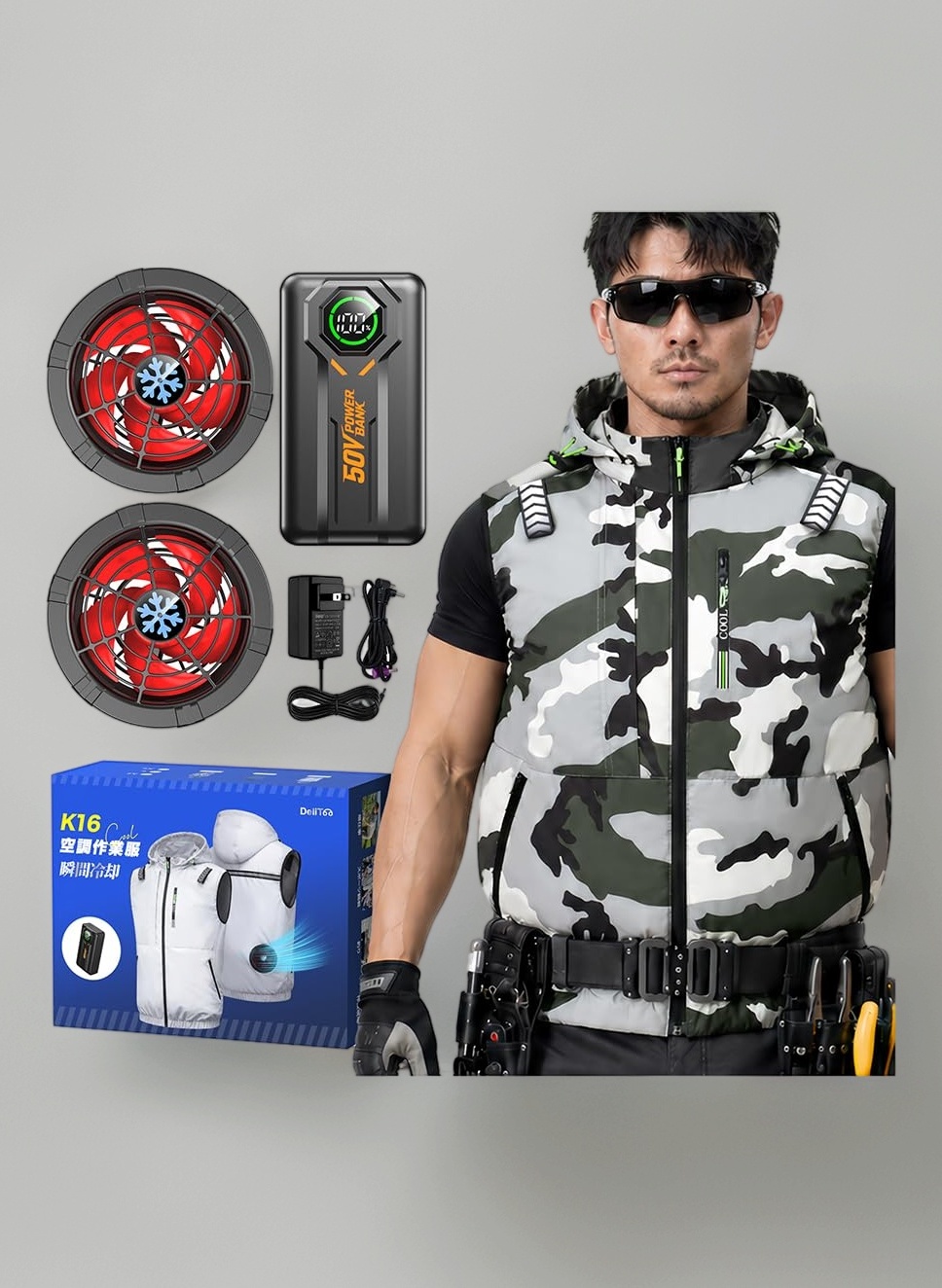 Amazon.co.jp: [DeliToo] 空調作業服 ファンバッテリーセット 【2026