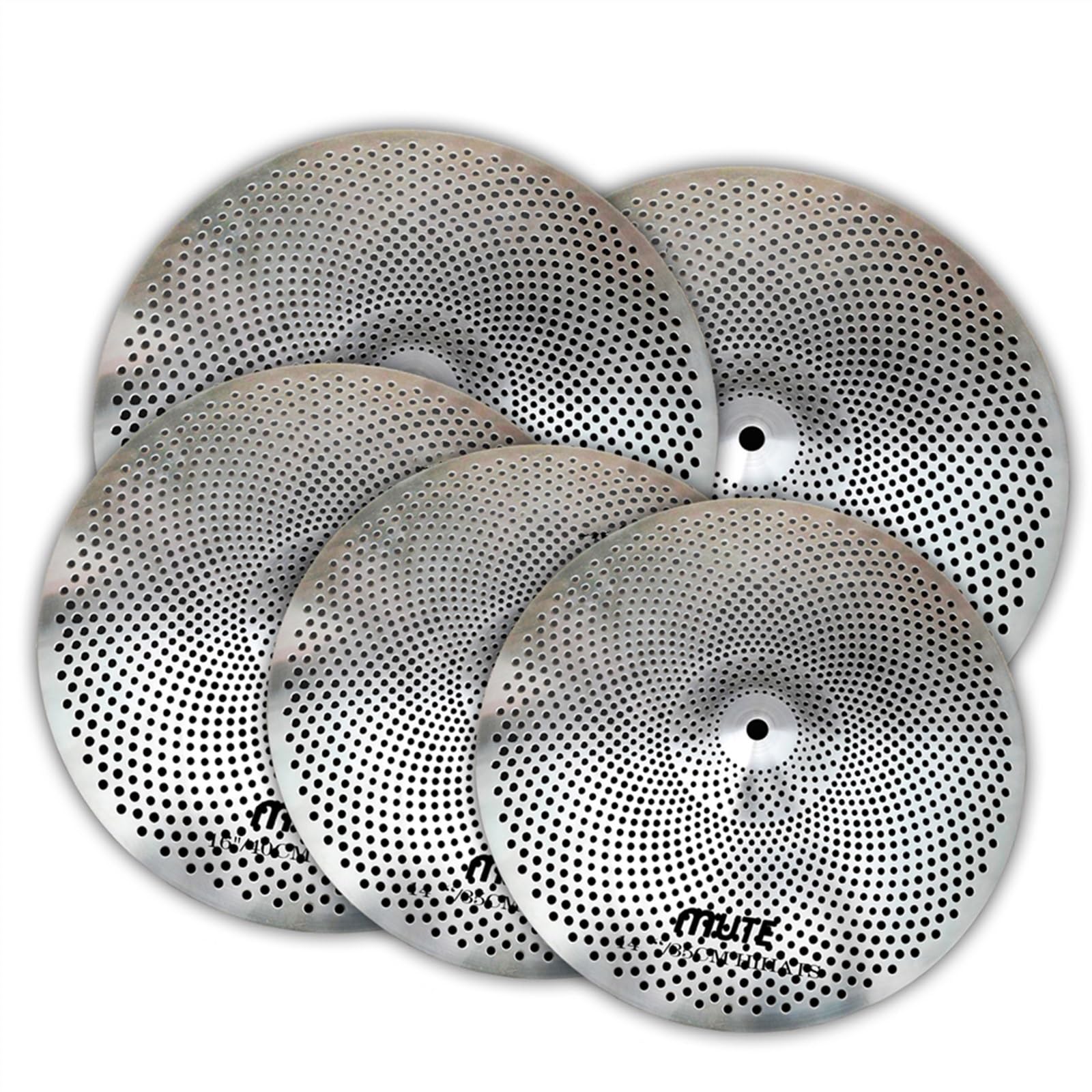 Dämpfer Silber Handgefertigtes Beckenset 14" Hihat+16" Crash+18" Crash+20" Ride Zubehör für Schlaginstrumente