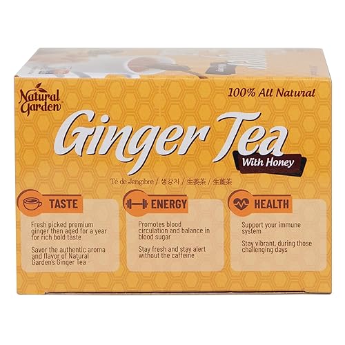 Miniatura 3 de Natural Garden Té de jengibre 100% natural con miel, 10 bolsitas - 6.3oz