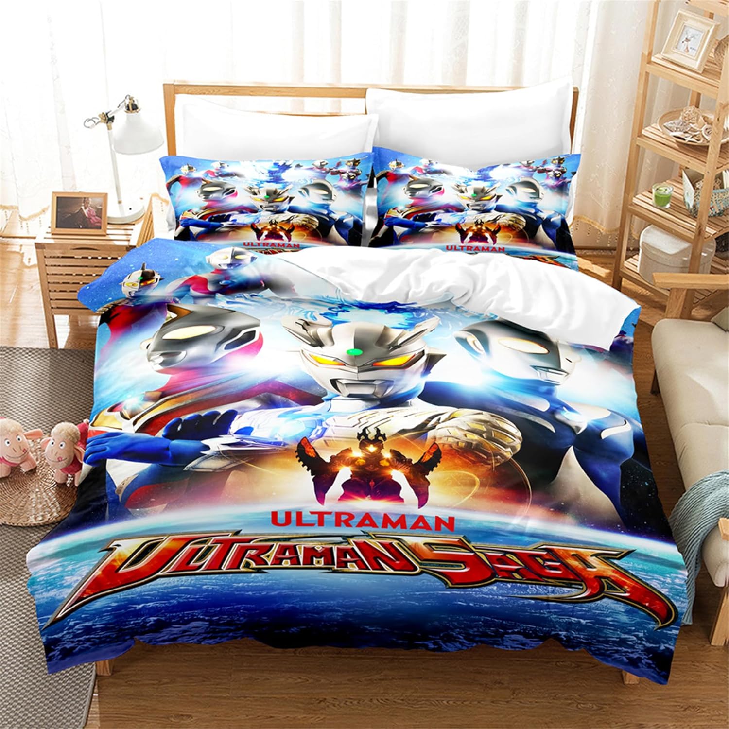 LUCIHZ Children Duvet Cover Set Ultraman Bedding Set Twin