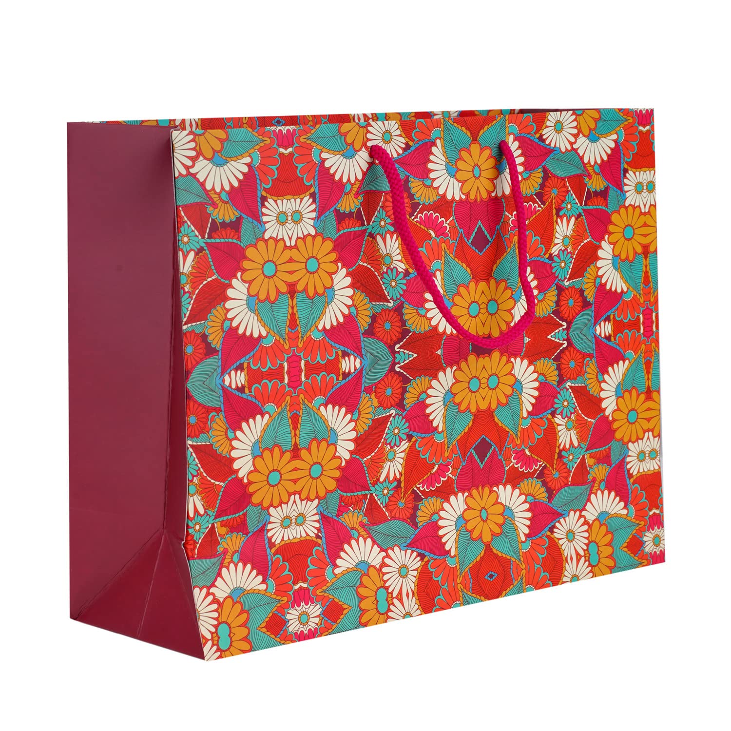 PaperPep Multicolor Traditional Print Gift Paper Bag | Small (9"X7"X4") - 220 GSM | Ideal for Return Gifts, Weddings, Birthday & Celebrations-image-19