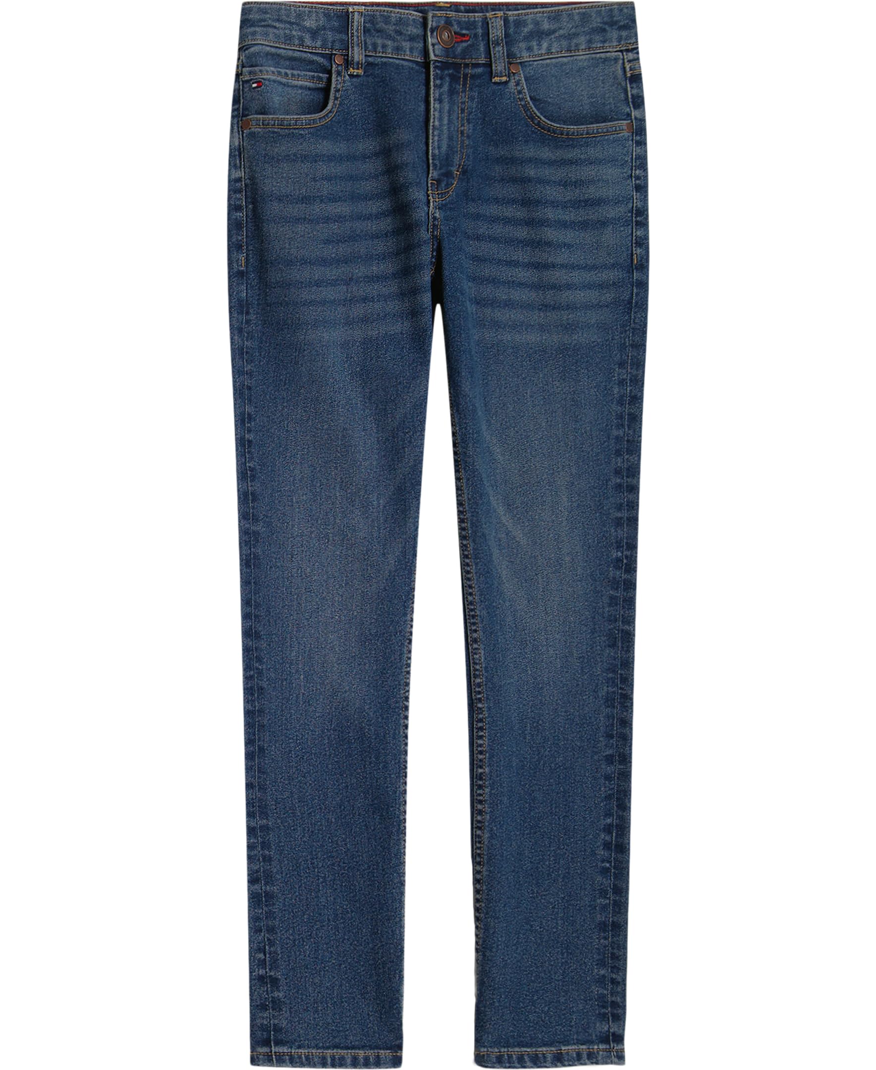 Tommy Hilfiger Boys' 5-Pocket Stretch Slim Straight Leg Denim Jean, Zipper Fly & Button Closure