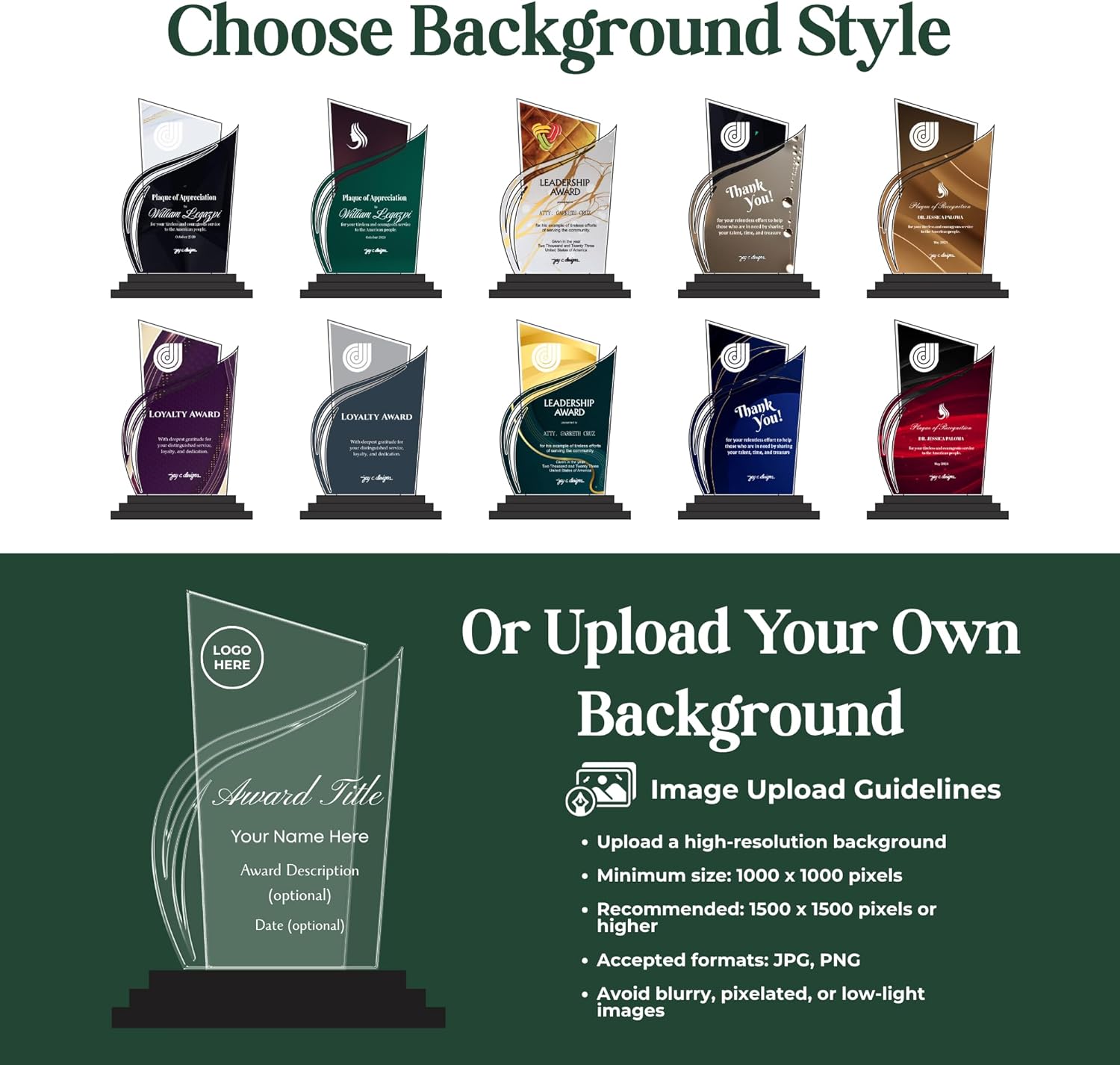 Monument Trophy – Custom Acrylic Award Plaque for Employee Recognition, Graduation, Retirement, Corporate Gifts, Milestone Celebrations, and Sports Achievements (8-inch)
