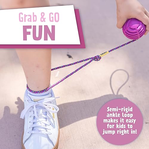 Miniatura 4 de Just Jump It Tobillo Skip Ball Rueda Plegable Saltar Cuerda para Niños Equipo de Ejercicio y Juguete de Agilidad - Rosa
