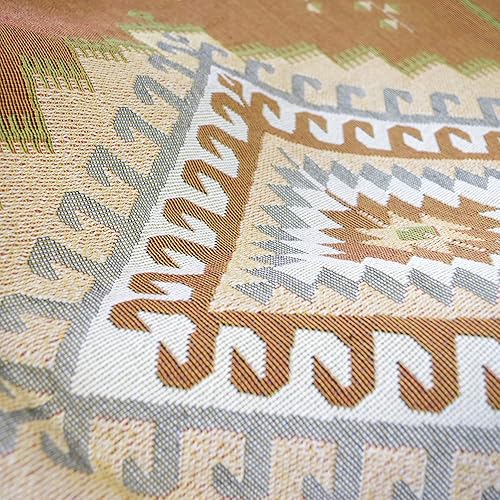 Miniatura 3 de Luxlovery Manta bohemia para sofá, color amarillo polvoriento y gris, bohemio, hippie, tribal, bohemio, azteca, manta para sofá o cama, manta de